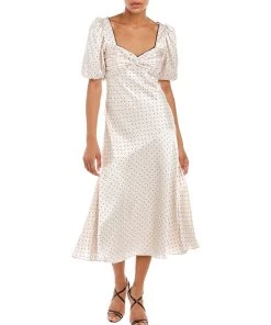 women ML Monique Lhuillier Satin Midi Dress