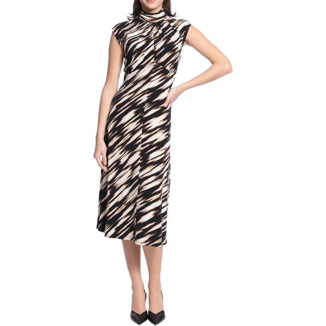 Maggy London Womens Printed Mid Calf Shift Dress - Image 2