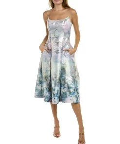 women ML Monique Lhuillier Jacquard Midi Dress