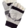 women Qi Cashmere Stripe Pop-Top Cashmere Gloves