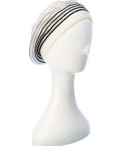women Qi Cashmere Striped Cashmere Beret