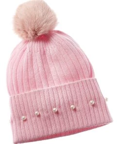 women Qi Cashmere Pearl Trim Cashmere Beanie