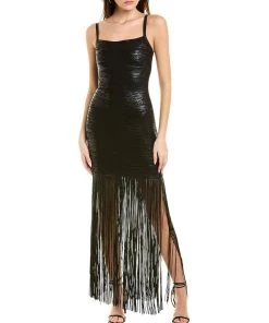 women Hervé Léger Banded Fringe Gown