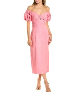 women ML Monique Lhuillier Off-Shoulder Midi Dress
