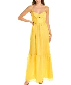 women ML Monique Lhuillier Embroidered Maxi Dress