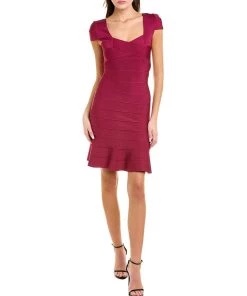 Hervé Léger women Herve Leger Solid Bandage Flare Dress