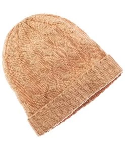 women Qi Cashmere Shimmer Cable Cashmere Beanie