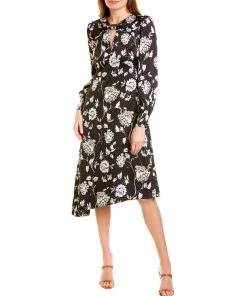 women ML Monique Lhuillier Satin Midi Dress