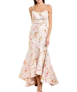women ML Monique Lhuillier Jacquard Midi Dress