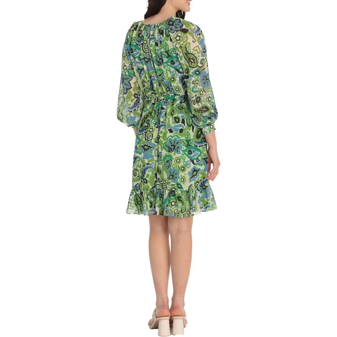 Maggy London Womens Printed Knee Length Fit & Flare Dress - Image 3