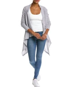 women Qi Cashmere Jersey Waterfall Wool & Cashmere-Blend Cardigan