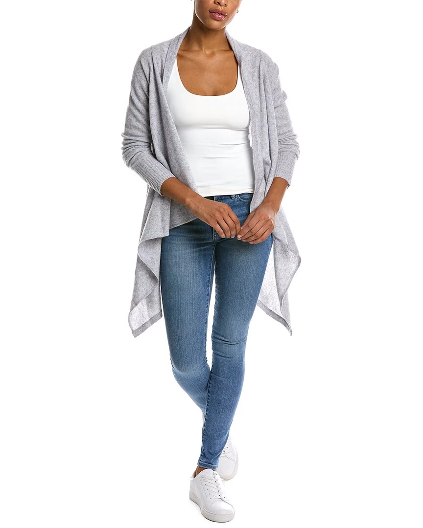 women Qi Cashmere Jersey Waterfall Wool & Cashmere-Blend Cardigan