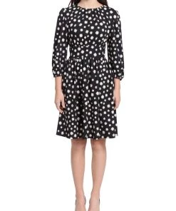 Maggy London Womens Printed Knee Length Fit & Flare Dress