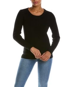 women Qi Cashmere Puff Sleeve Wool & Cashmere-Blend Sweater