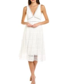 women ML Monique Lhuillier Lace A-Line Dress