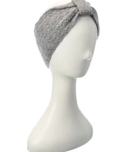 women Qi Cashmere Textured Bow Cashmere Headband