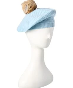 women Qi Cashmere Honeycomb Stitch Cashmere Beret