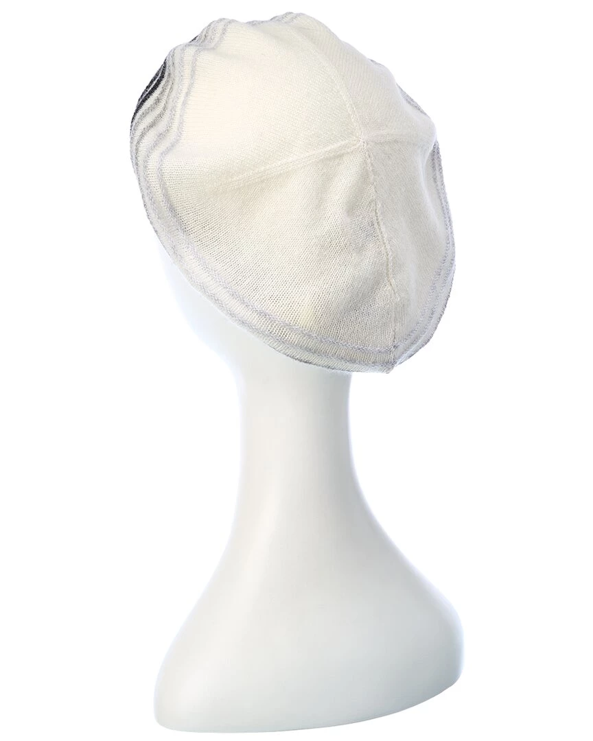 women Qi Cashmere Striped Cashmere Beret - Image 2