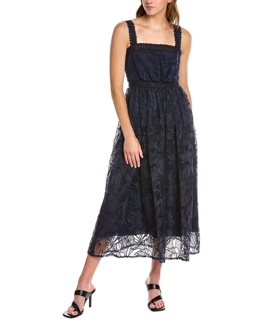 women ML Monique Lhuillier Lace Midi Dress