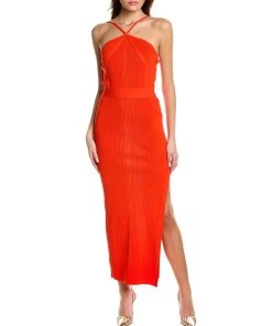 women Hervé Léger Variegated Rib Maxi Dress
