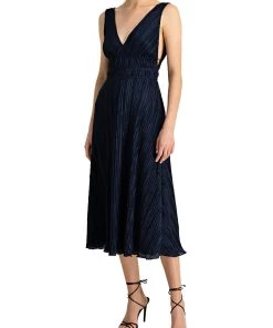 ML Monique Lhuillier Womens Midi Sleeveless Cocktail and Party Dress